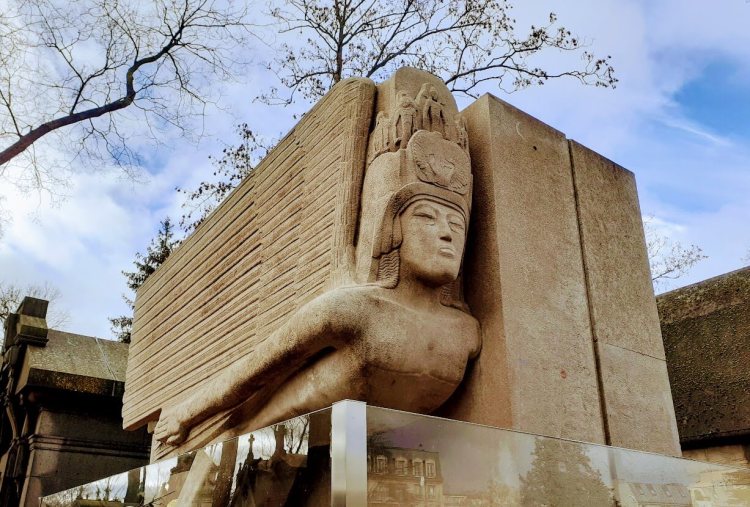 Oscar Wilde's tombstone, sculpted by Jacob Epstein