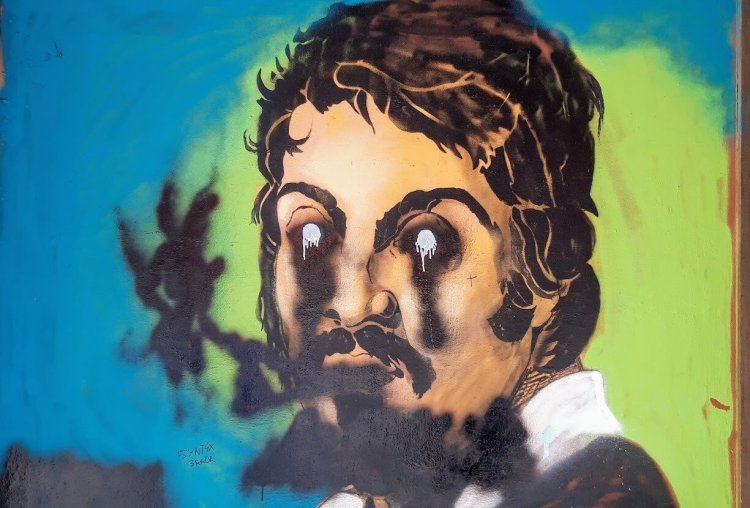 Graffiti of Self-Portrait of Caravaggio, Vicolo del Divino Amore, Rome