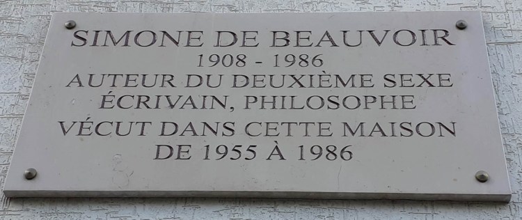 Plaque on Simone de Beauvoir's house,  rue Victor Schoelcher, Paris