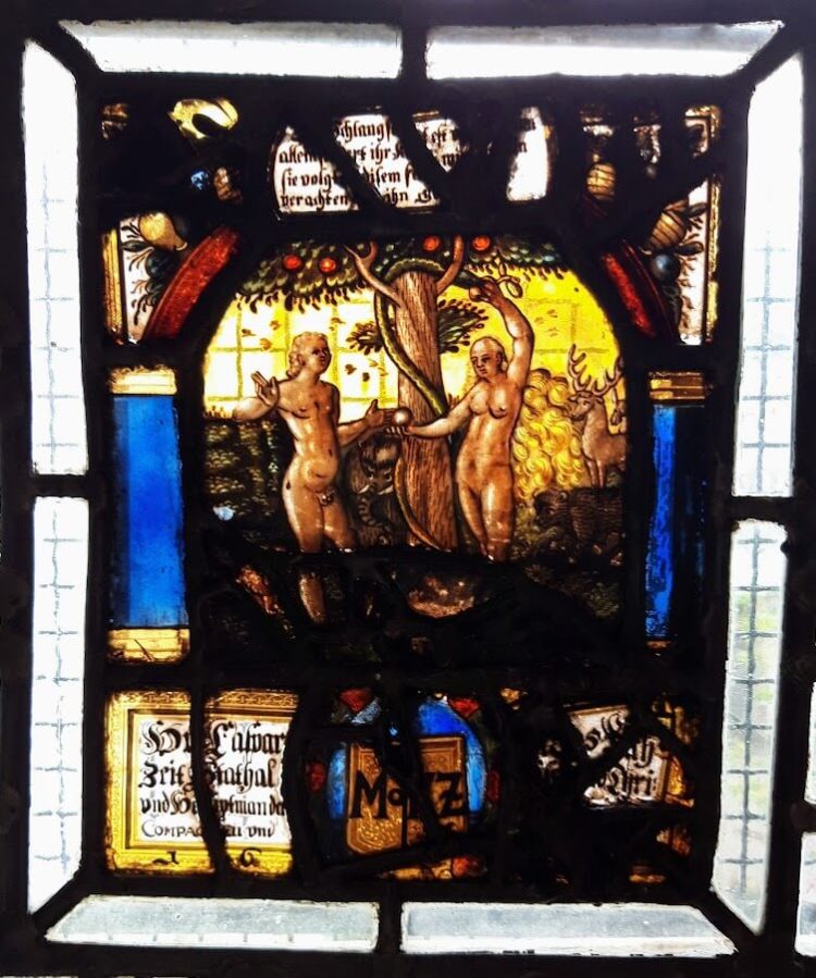 Stained glass window in Victor Hugo's House, Place des Vosges, Paris